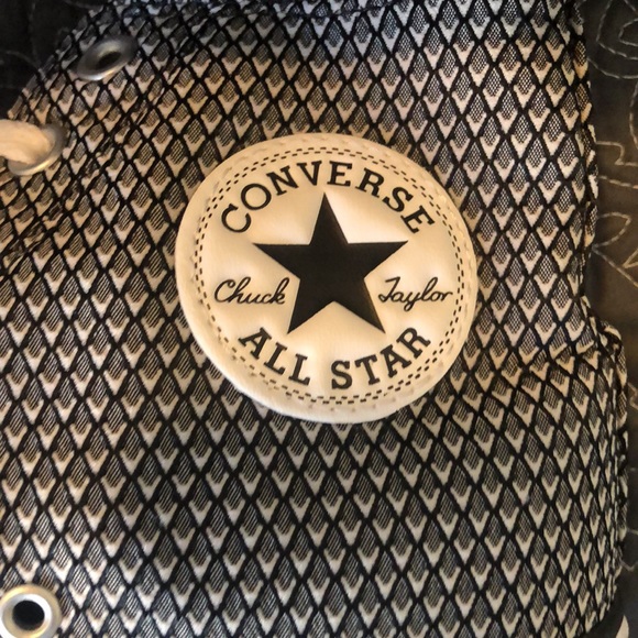 Converse White/Black/White High Top Sneakers - Picture 6 of 9